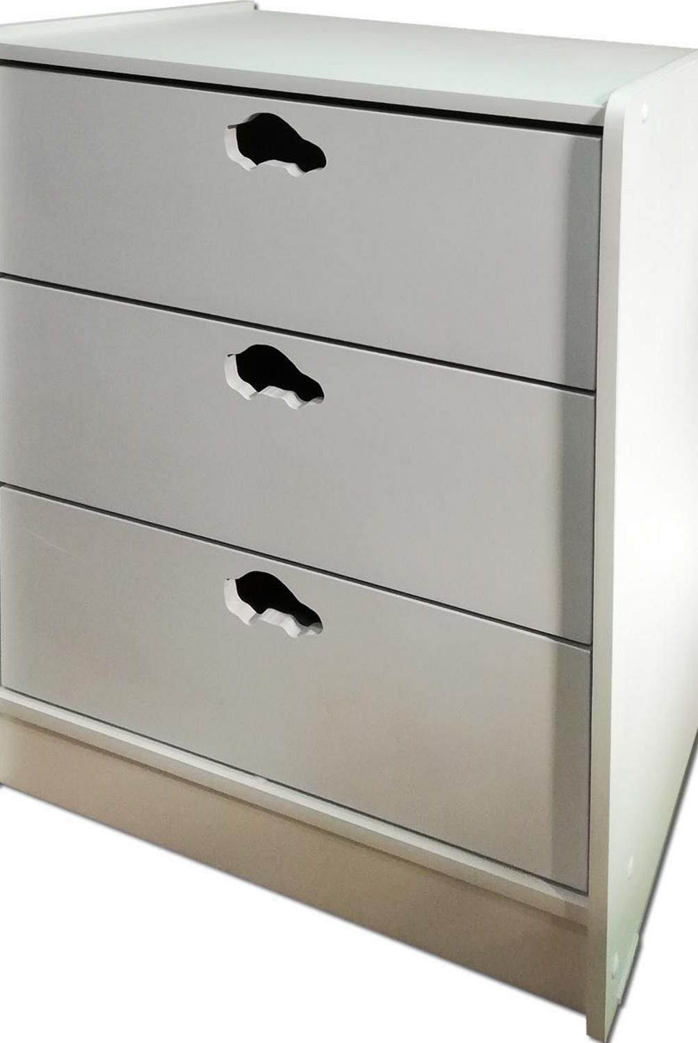 MUEBLES KIDS - Cajonera 3 Cajón(es) Blanco auto 60x75x40 cm Blanco