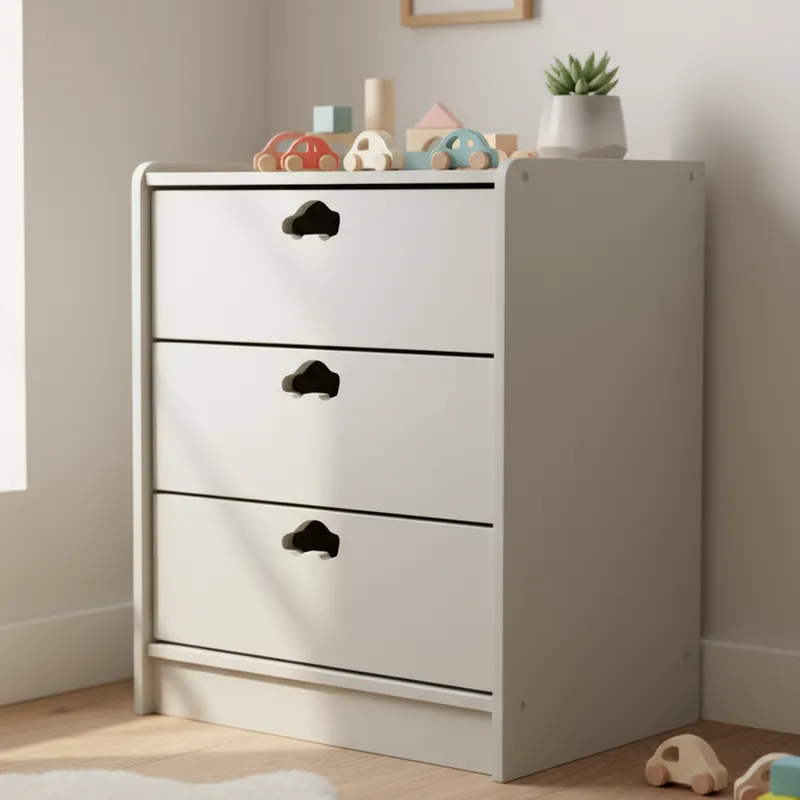 MUEBLES KIDS - Cajonera 3 Cajón(es) Blanco auto 60x75x40 cm Blanco