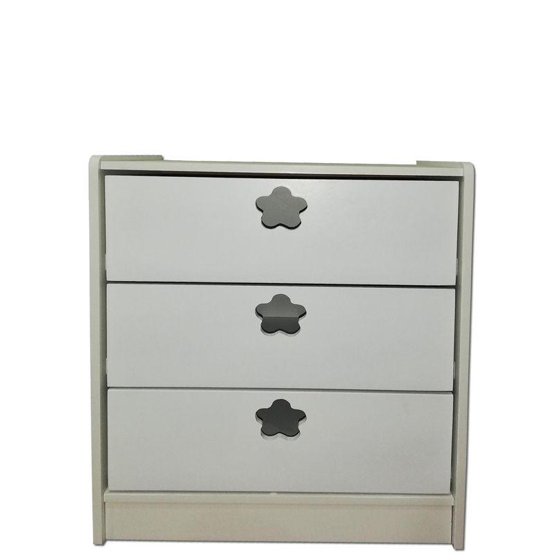 MUEBLES KIDS - Cajonera 3 Cajón(es) Blanca Flor 60x75x40 cm Blanca
