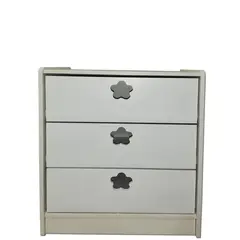 MUEBLES KIDS - Cajonera 3 Cajón(es) Blanca Flor 60x75x40 cm Blanca