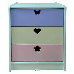 MUEBLES KIDS - Cajonera 3 Cajón(es) Crema Lila 60x75x40 cm Crema