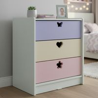 Cajonera 3 Cajón(es) Crema Lila 60x75x40 cm Crema
