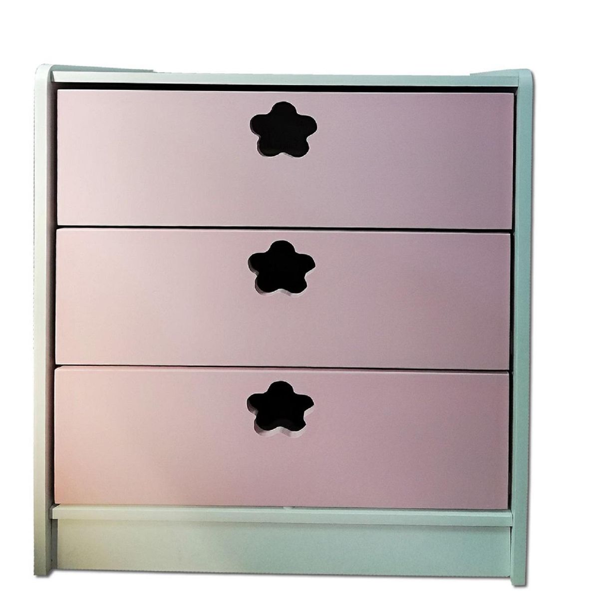 MUEBLES KIDS - Cajonera 3 Cajón(es) Rosado Flor 60x75x40 cm Rosado