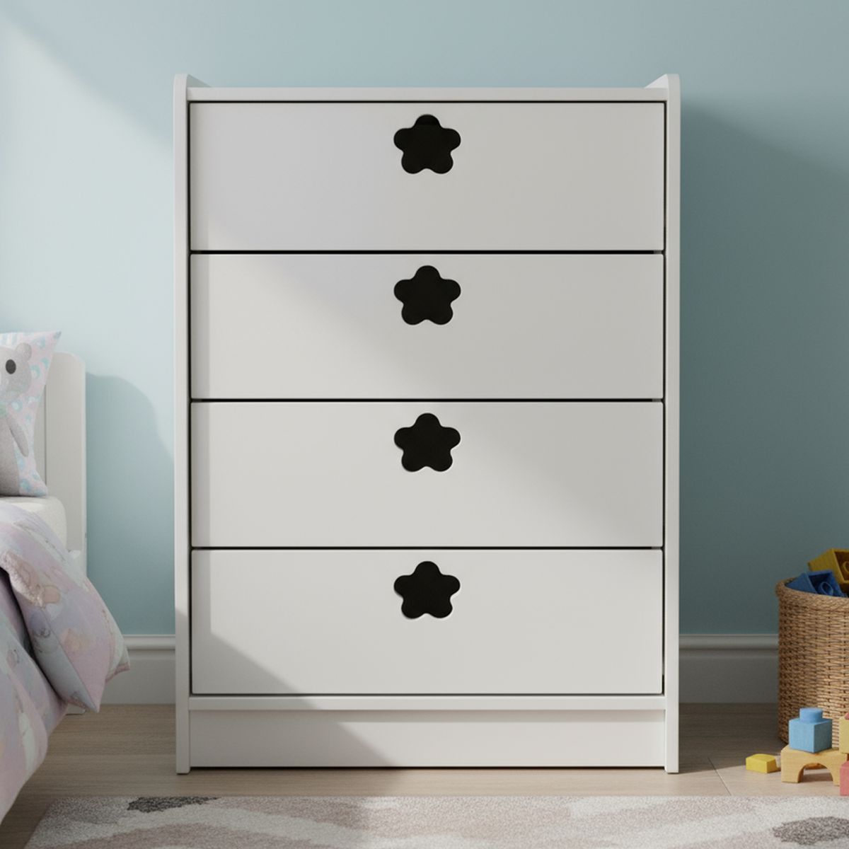 MUEBLES KIDS - Cajonera 4 Cajón(es) Blanca 60x95x40 cm Blanco