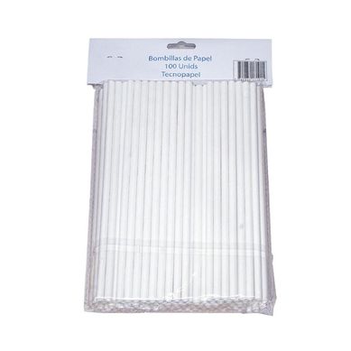 Bombilla papel blanco 100 bolsas de 100 bombillas