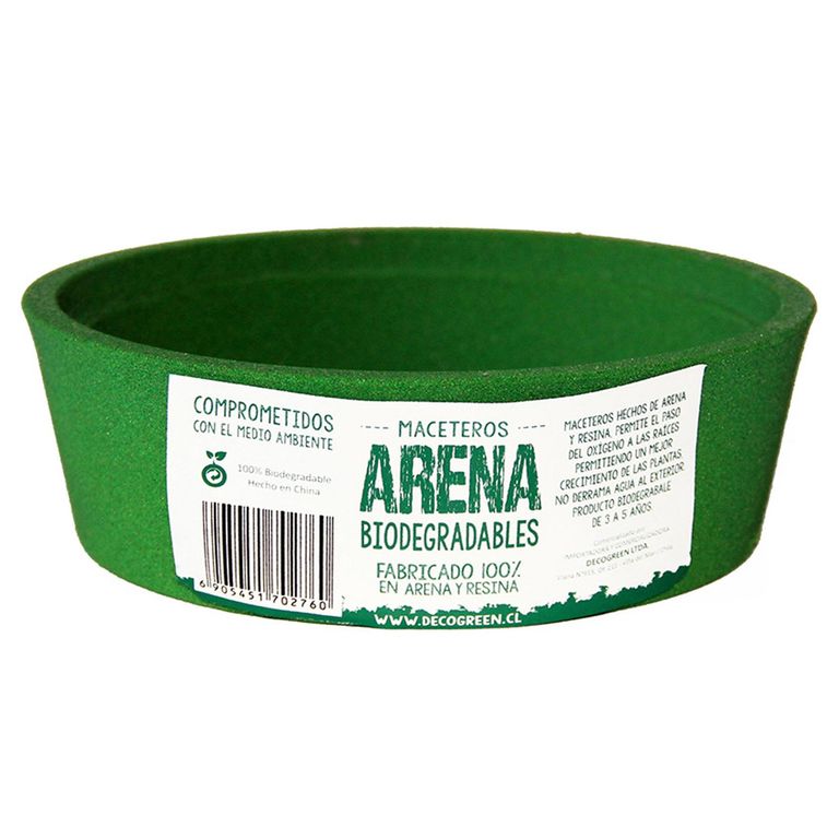 Set 2 Maceteros Biodegradables de Silicona 16x5 cm Verde