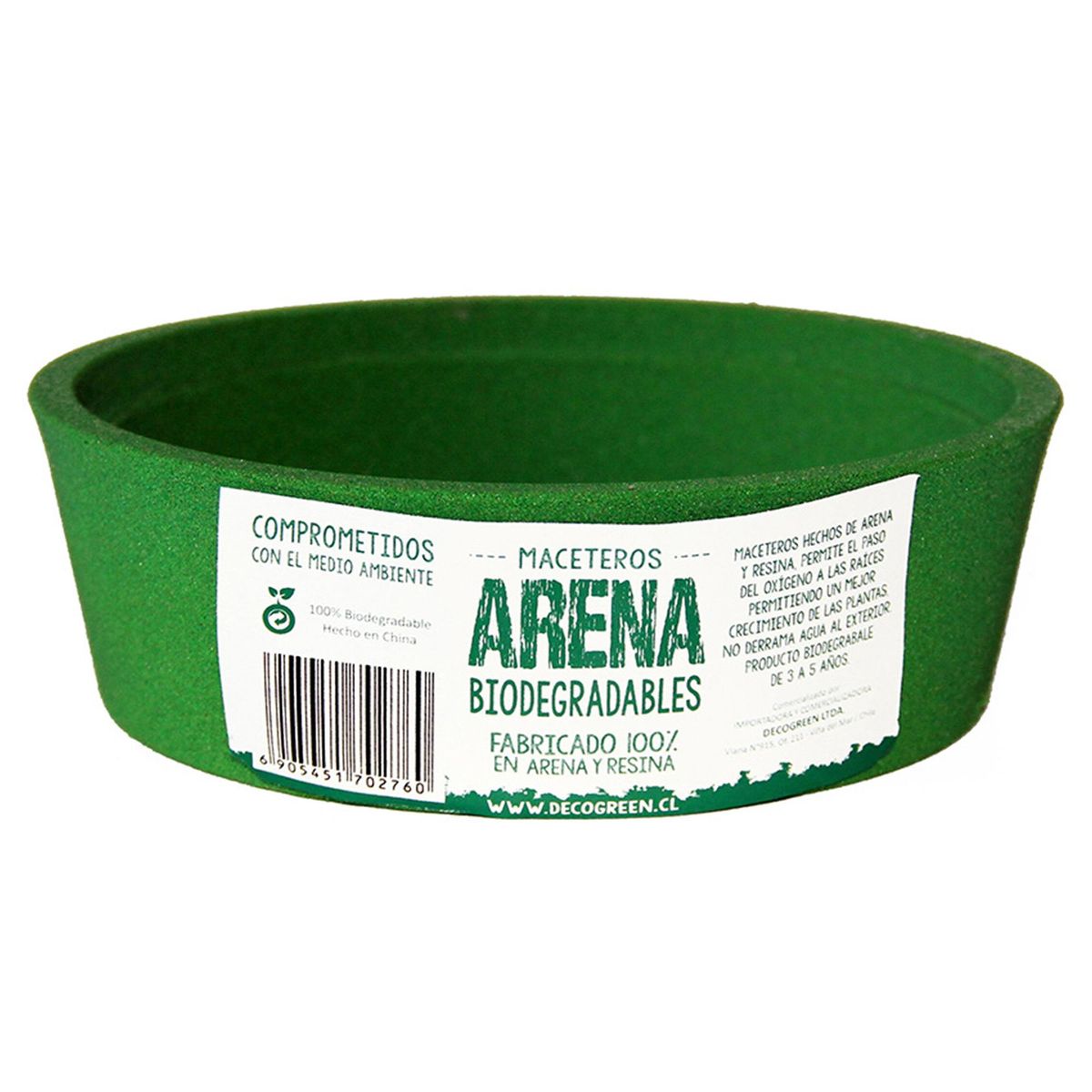 DECOGREEN - Set 2 Maceteros Biodegradables de Silicona 16x5 cm Verde