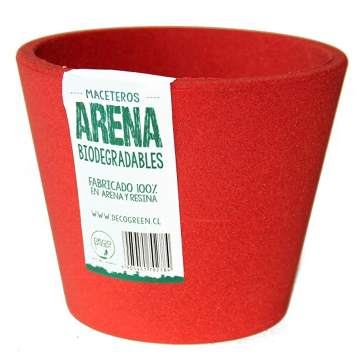 DECOGREEN - Set 2 Maceteros Biodegradables de Silicona 15x13 cm Rojo