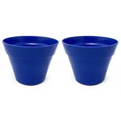 DECOGREEN - Set 2 Maceteros Biodegradables de Silicona 13.7x10.3 Azul