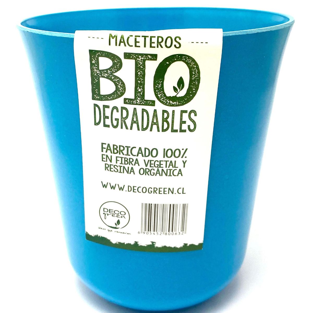 DECOGREEN - Set 2 Maceteros Biodegradables de Silicona 13x14.5 Azul