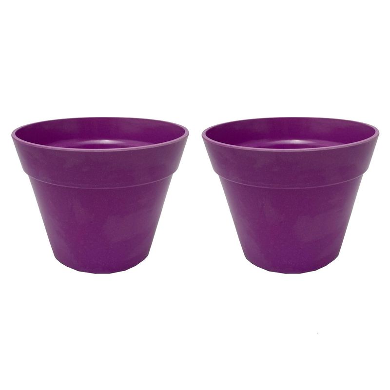 DECOGREEN - Set 2 Maceteros Biodegradables de Silicona 13.7x10.3 Purpura