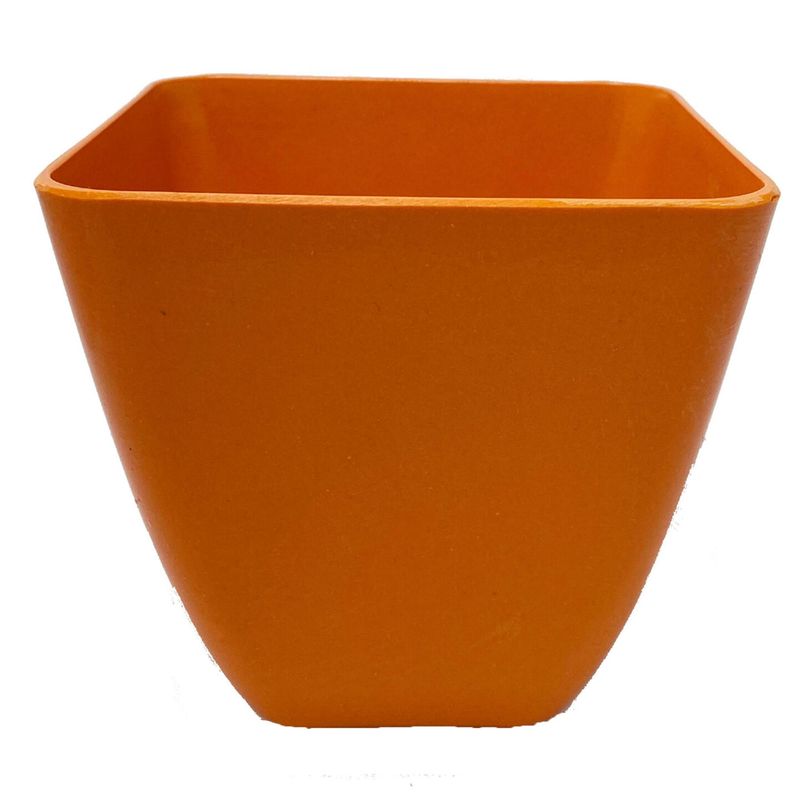 DECOGREEN - Set 2 Maceteros Biodegradables de Silicona 13.3x12.4 Naranjo