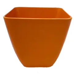 DECOGREEN - Set 2 Maceteros Biodegradables de Silicona 13.3x12.4 Naranjo