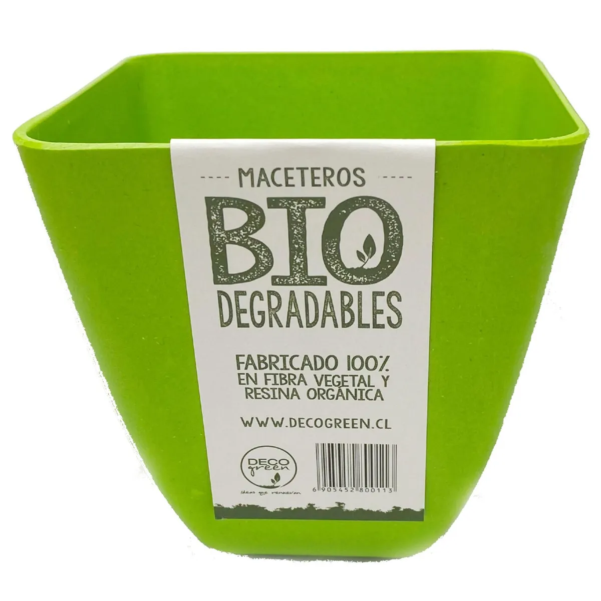DECOGREEN - Set 2 Maceteros Biodegradables de Silicona 13.3x12.4 cm Verde