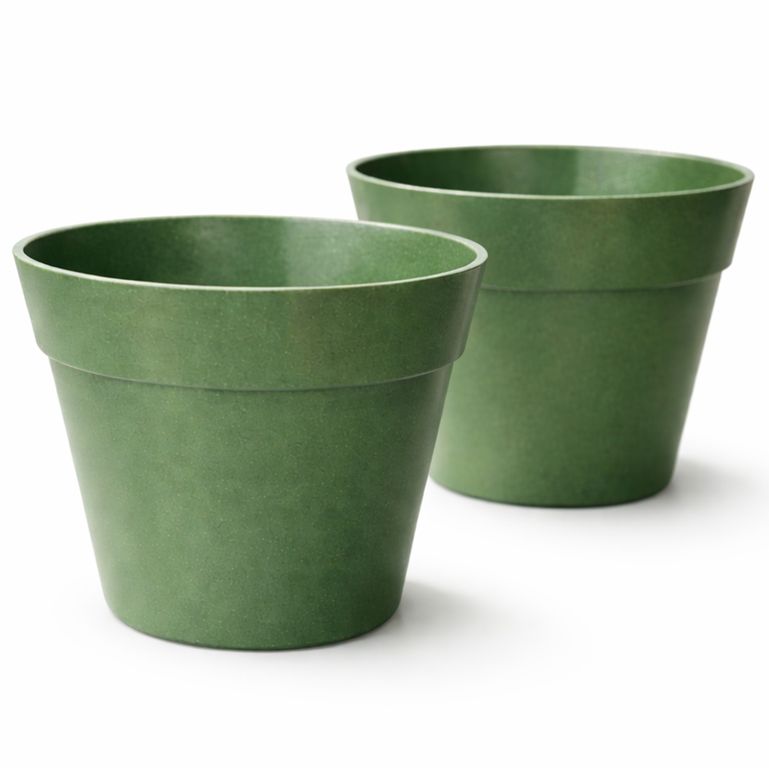 Set 2 Maceteros Biodegradables de Silicona 25x17 cm Verde Musgo