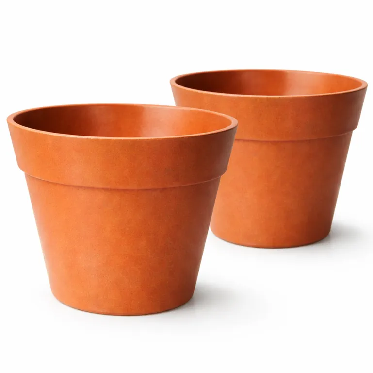 Set 2 Maceteros Biodegradables de Silicona 25x17 cm Terracota