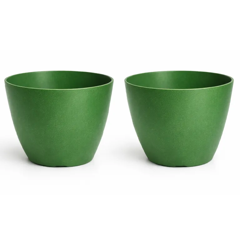 Set 2 Maceteros Biodegradables de Silicona 24x18 cm Verde Musgo