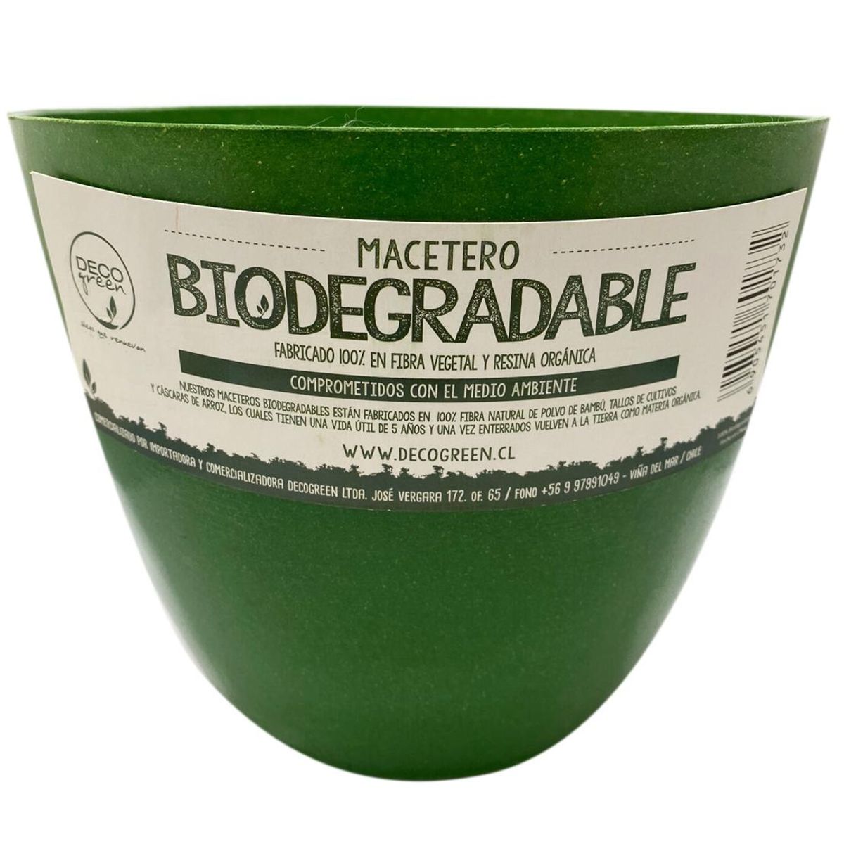DECOGREEN - Set 2 Maceteros Biodegradables de Silicona 24x18 cm Verde Musgo