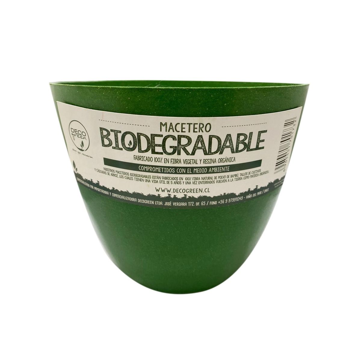 DECOGREEN - Set 2 Maceteros Biodegradables de Silicona 24x18 cm Verde Musgo