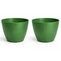 Set 2 Maceteros Biodegradables de Silicona 24x18 cm Verde Musgo