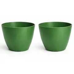 DECOGREEN - Set 2 Maceteros Biodegradables de Silicona 24x18 cm Verde Musgo