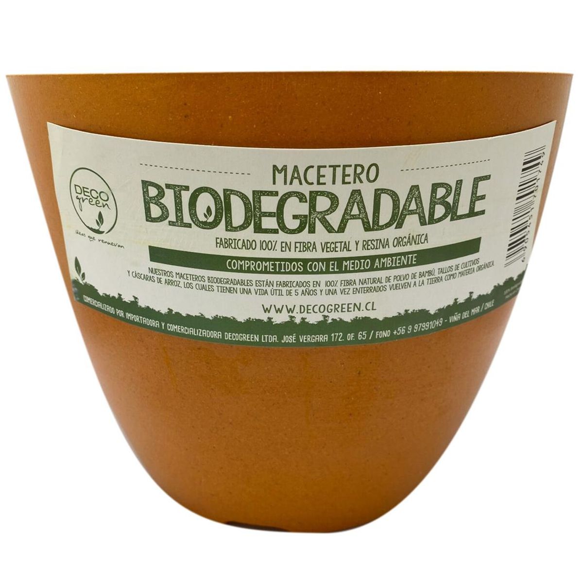 DECOGREEN - Set 2 Maceteros Biodegradables de Silicona 24x18 cm Terracota