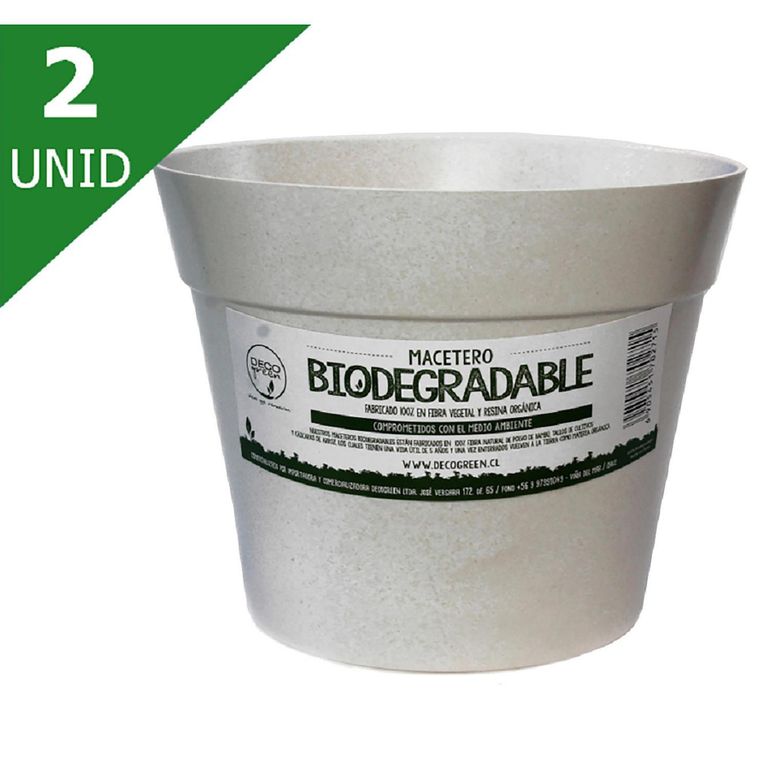 Set 2 Maceteros Biodegradables de Silicona 25x17 cm Blanco