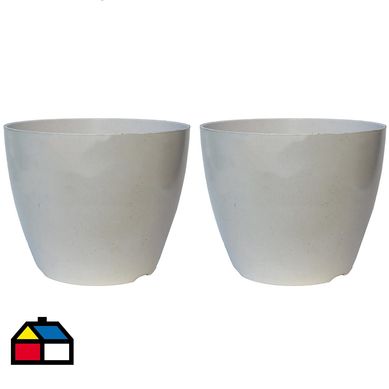 Set de 2 Maceteros Biodegradables Actual Blanco