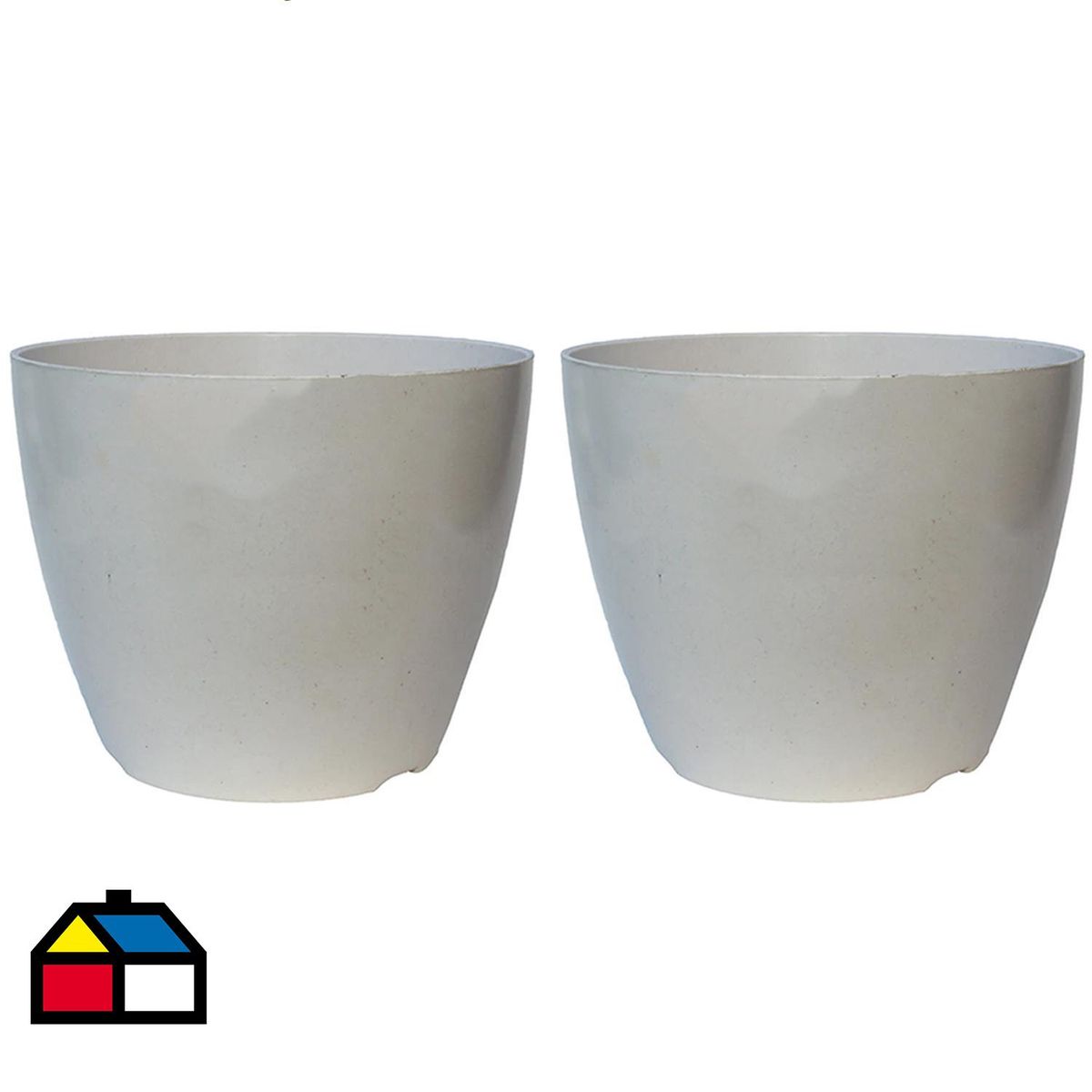 DECOGREEN - Set 2 Maceteros Biodegradables de Silicona 24x18 cm Blanco