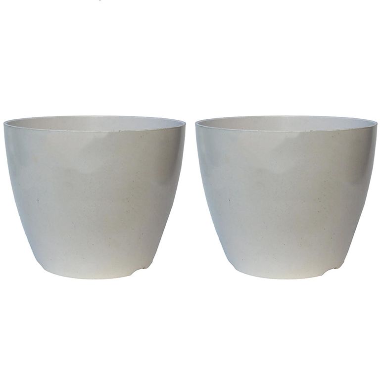 Set 2 Maceteros Biodegradables de Silicona 24x18 cm Blanco