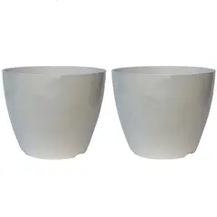 DECOGREEN - Set 2 Maceteros Biodegradables de Silicona 24x18 cm Blanco