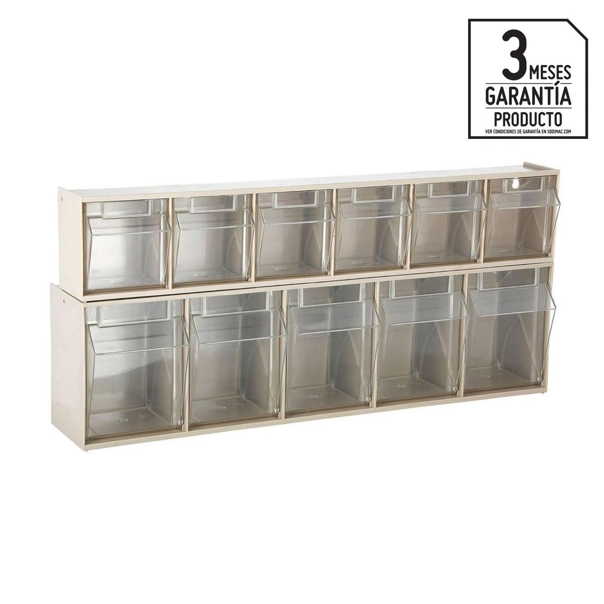 AUTORODEC - Set 2 organizadores cajas transparentes 60x14x22cm