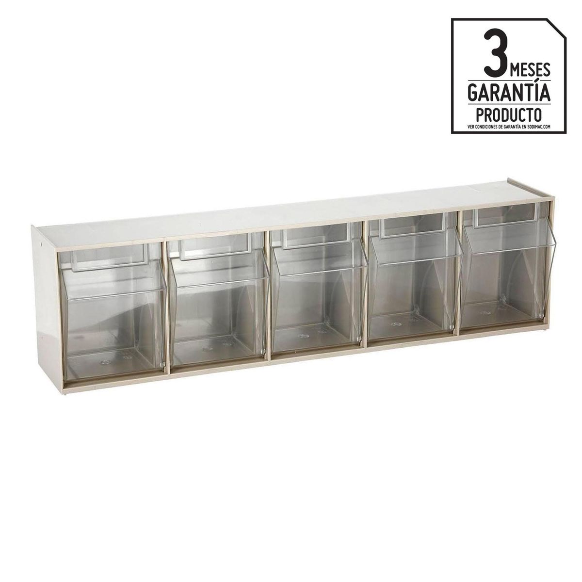 AUTORODEC - Organizador de 5 cajas transparentes 60x13x16 cm