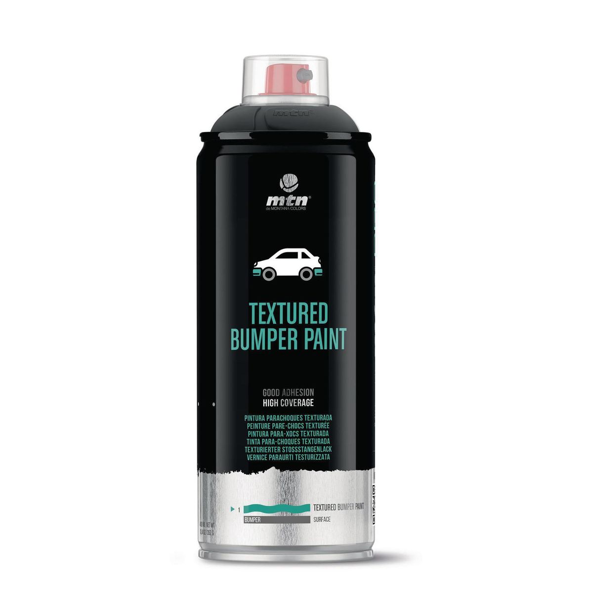 MONTANA COLORS - Pintura para Parachoque Texturada Spray 0.4 l Mate Negro