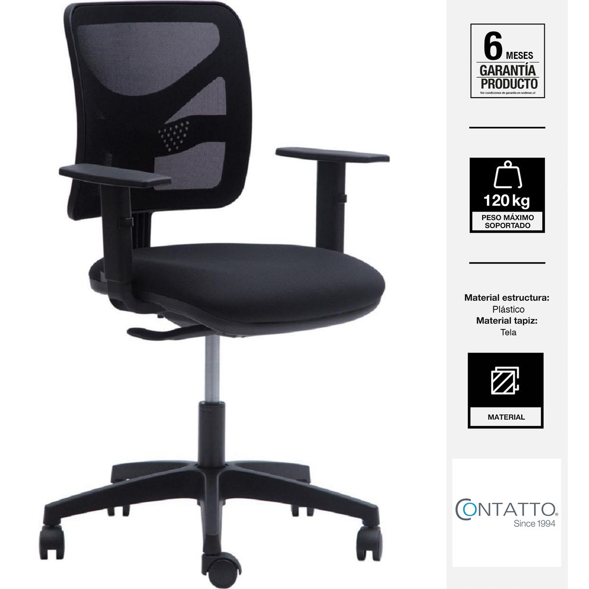 CONTATTO - Silla Escritorio Eleven Negro