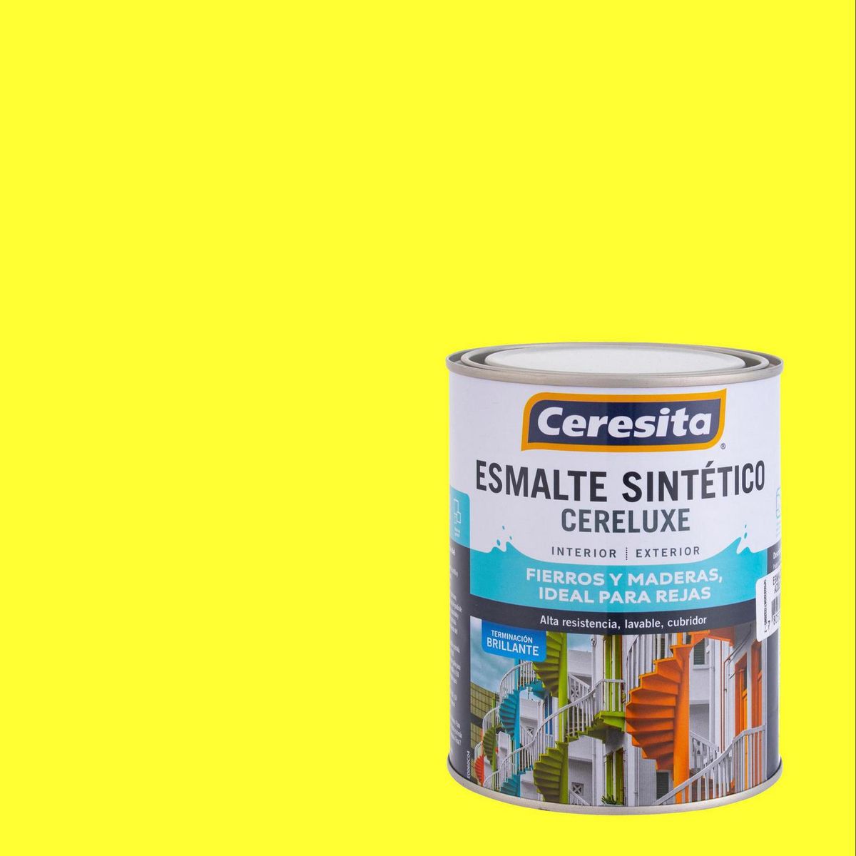 CERESITA - Esmalte Sintético Tarro 1 l Brillante Amarillo Limón 
