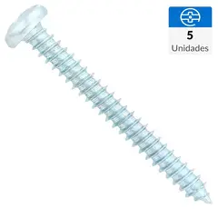FIXSER - Tornillo Roscalata Cabeza Phillips Metal 2 " 12 mm 5 Unidades