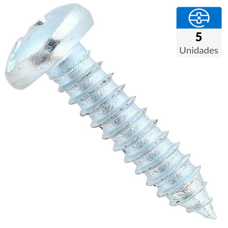 FIXSER - Tornillo Roscalata Cabeza Phillips Metal 1 " 1/4 " 5 Unidades