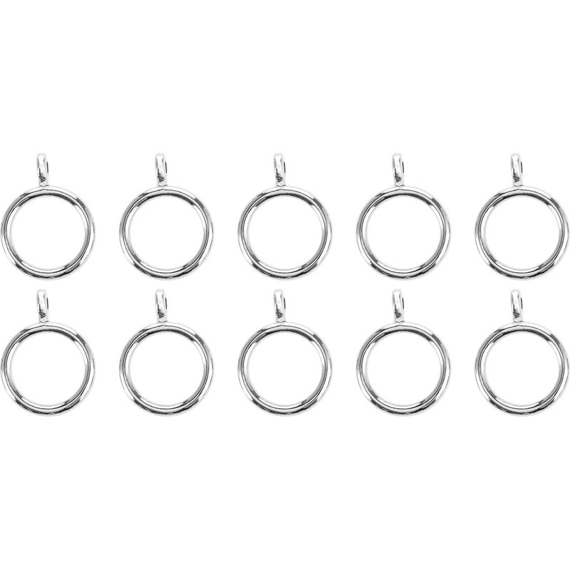 METALHSA - Set de argollas para cortina 10 unidades plateado