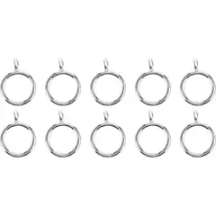 METALHSA - Set de argollas para cortina 10 unidades plateado