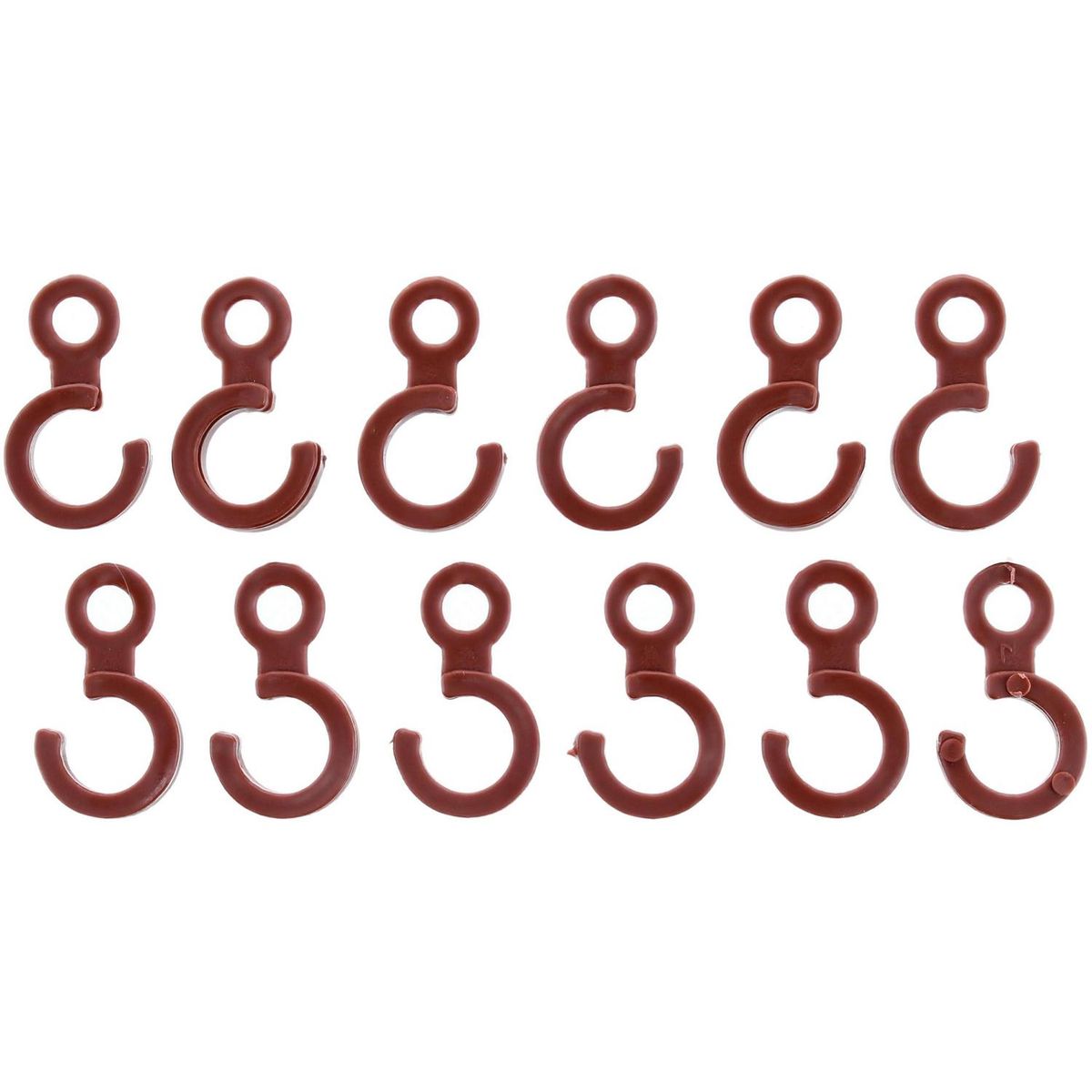 DECOROD - Set de ganchos para barra de cortina 12 unidades café