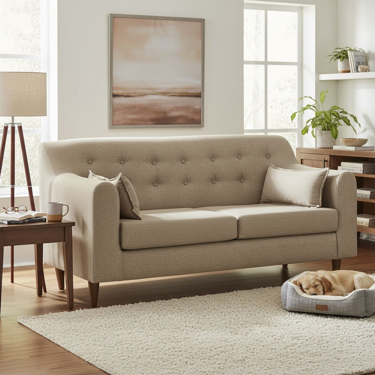 INTERMUEBLES - Sofá 3 cuerpos Dali 200x72x77 cm Arena