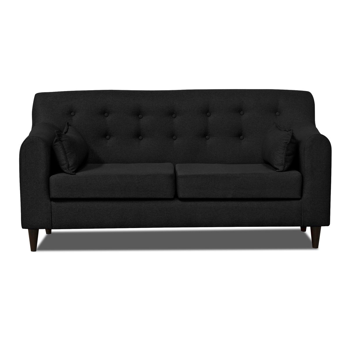 INTERMUEBLES - Sofá 3 cuerpos Dali 200x72x77 cm Negro