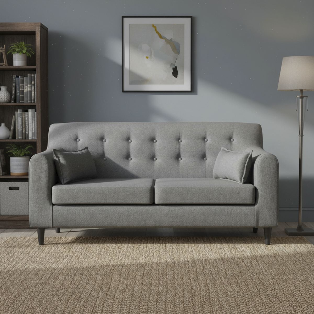 INTERMUEBLES - Sofá 3 cuerpos Dali 200x72x77 cm Gris