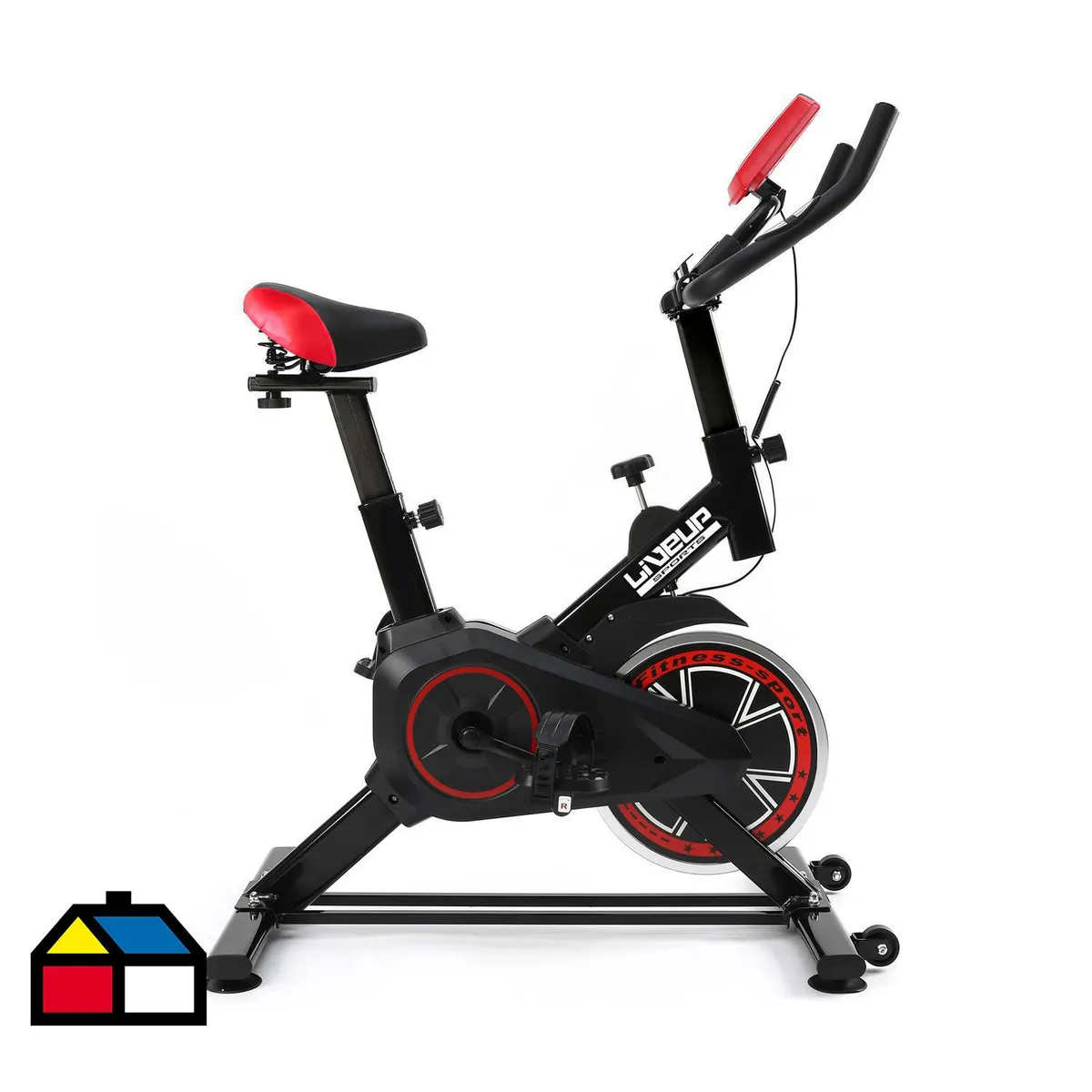 LIVE SPORT - Bicicleta Spinning 7622 Negro/Rojo