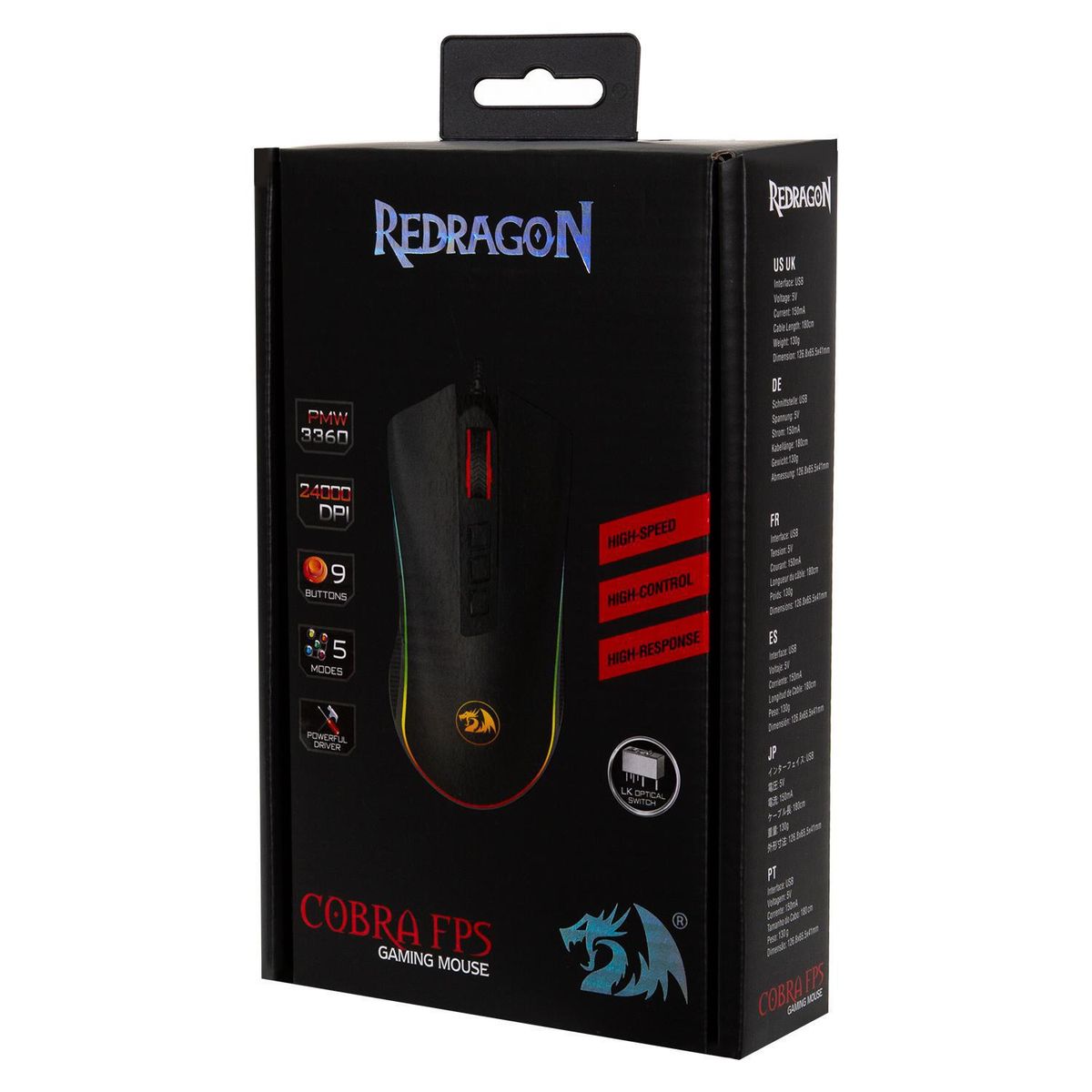 REDRAGON - Mouse gamer rgb cobra fps