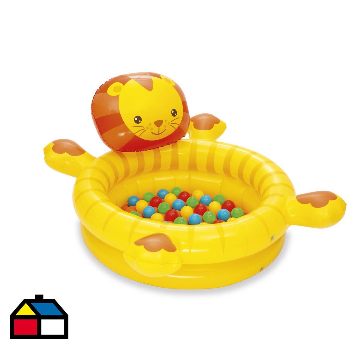 BESTWAY - Piscina de pelotas inflable diseño león 111x98x61.5 cm