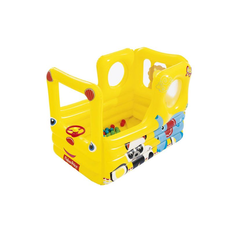 FISHER PRICE - Piscina de Pelotas Inflable Bus Escolar Amarillo 96x96x137 cm