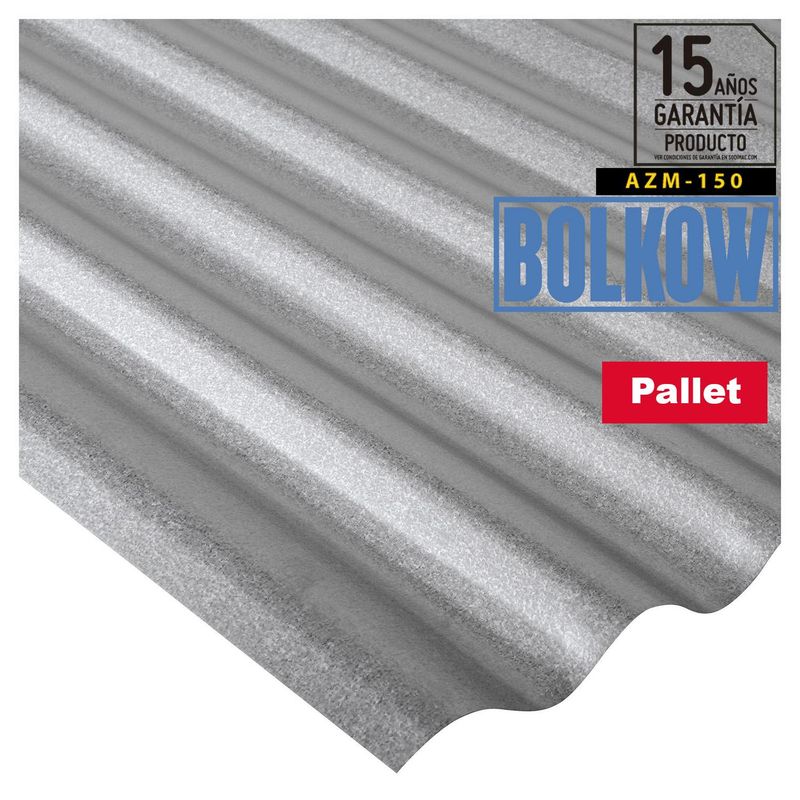 BOLKOW - Plancha Zinc Acanalada 0.35 mm 85.1x300 cm Gris