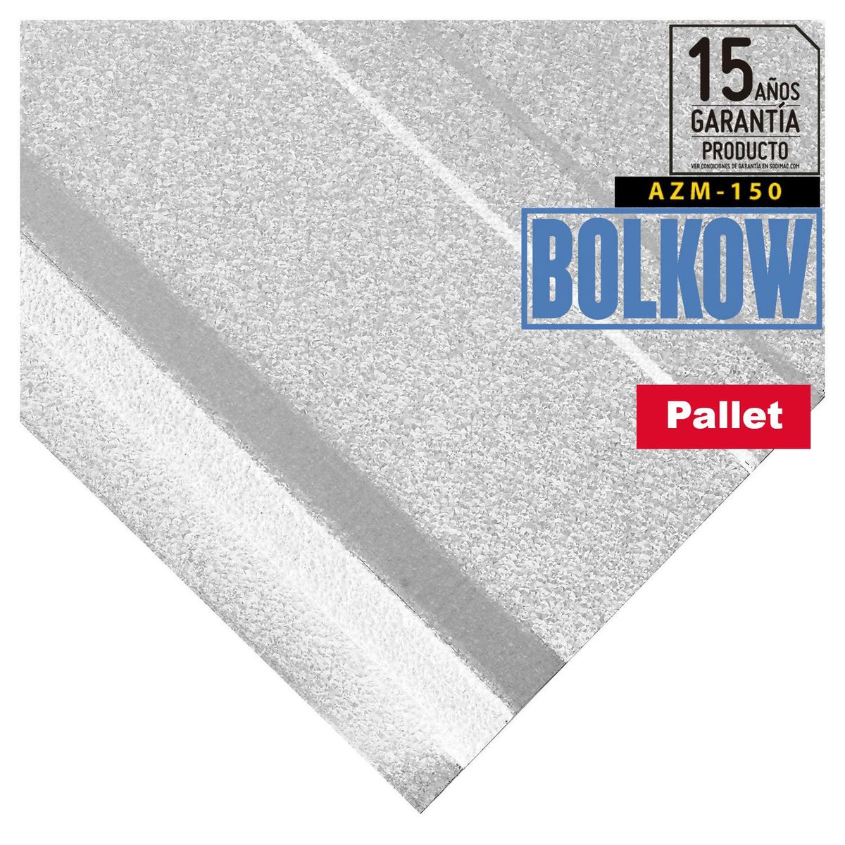 BOLKOW - Plancha Zinc 5V 0.35 mm 89.5x250 cm Gris